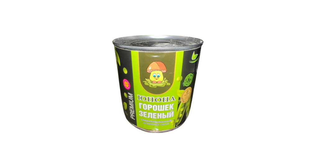 /Юнона/Горошек зелёный в/с ж/б с коль. 400г./12шт./4660437260338/
