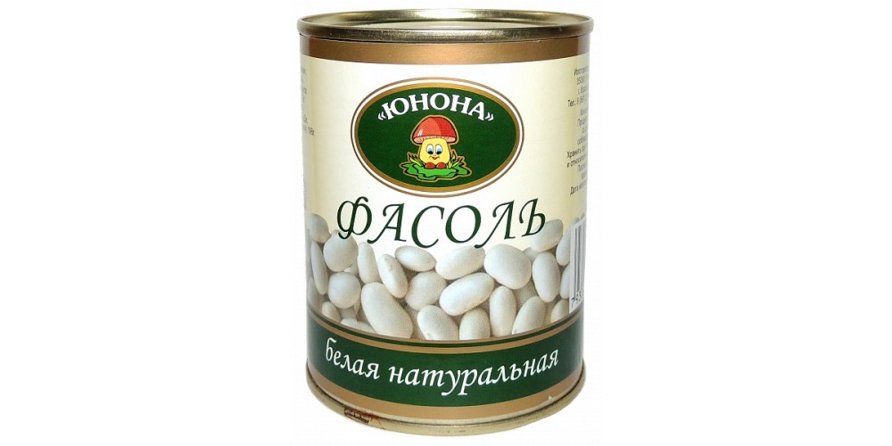 /Юнона/Фасоль белая натуральная ж/б 420г./12шт./4699304237470/
