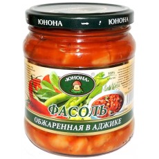 /Юнона/Фасоль обжаренная в аджике с/б 480г./8шт./4699304237494/
