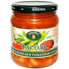 /Юнона/Фасоль обжаренная в том соусе с/б 480г./8шт./4699304236848/