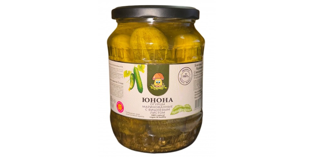 /Юнона/Огурцы мар. с вишневым листом с/б 700г./8шт./4699304238118/