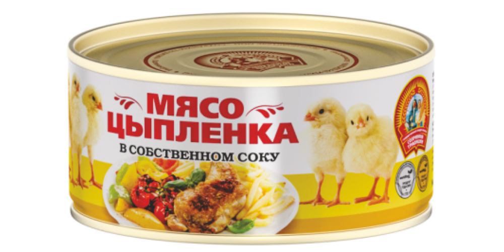 СТМясо цыпленка тушеное ТУ ключ 300г.*24шт./4602271003122/