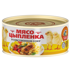 СТМясо цыпленка тушеное ТУ ключ 300г.*24шт./4602271003122/