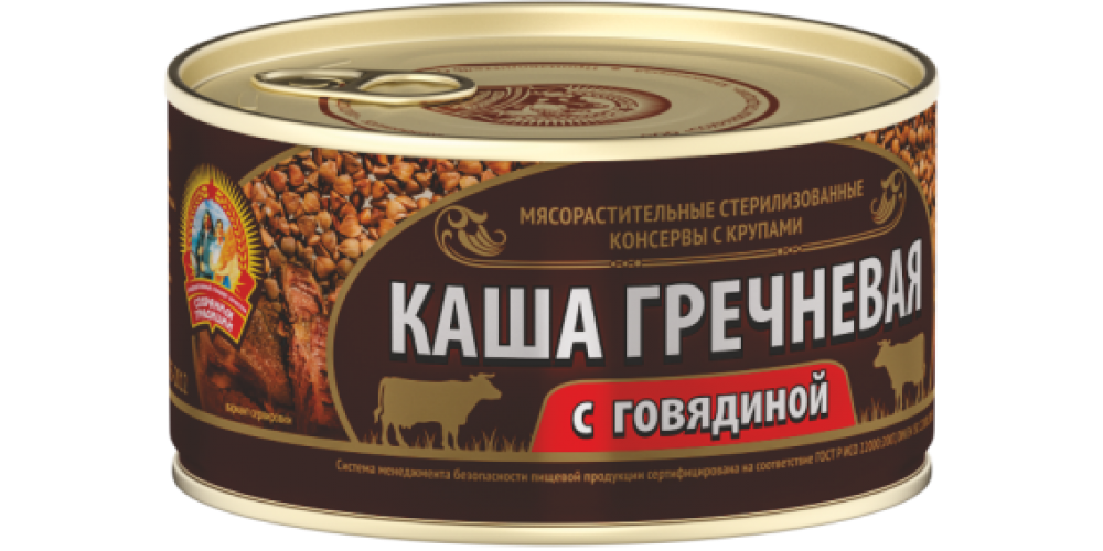 СТКаша гречневая с говядиной ГОСТ 325г./24шт./4602271000473/