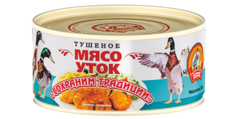 СТМясо уток тушеное ТУ 300г.*24шт./4602271003245/