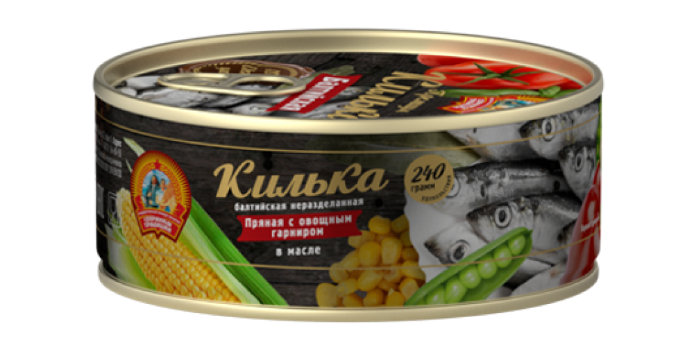 СТКилька нер.с овощ гар ПРЯНАЯ в масле (Б3)240г*24шт/4670030770370/
