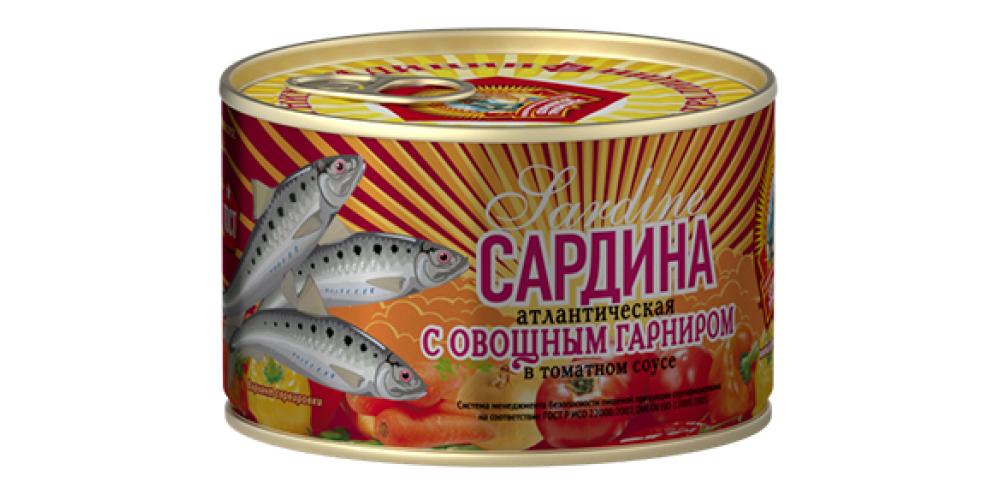 СТСардина атлант.с овощ.гар.в т/с ГОСТ ключ 240г*24шт/4670030770158/