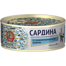 СТСардина бланш. в масле со средизем.травами 240г.*24/4670030770905/