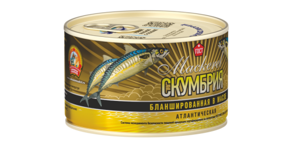 СТСкумбрия атлант. бланш. в масле ГОСТ ключ 240г.*24/4670030770189/