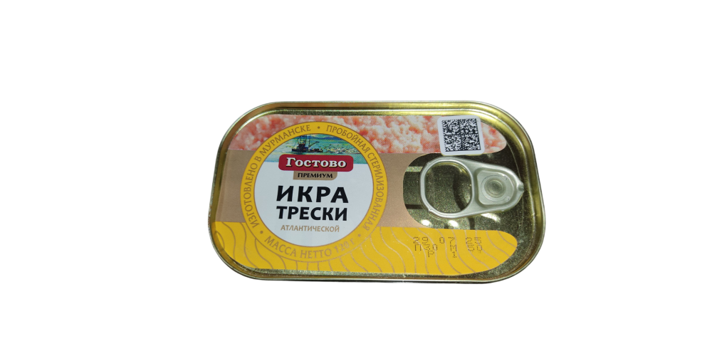 Гостово Икра трески атл. стер. ж/б ключ 120г./12шт./4630000373314/